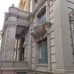 鞍山 黄金麻花岗岩光面别墅外墙干挂施工完成