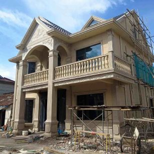 鞍山 黄金麻花岗岩石材私人别墅雕花门楼柱阳台栏杆