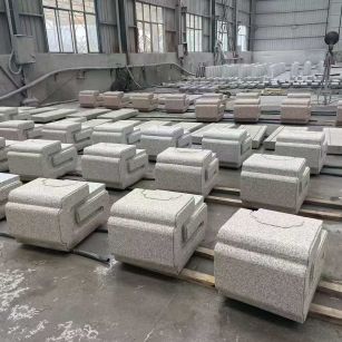 鞍山 白麻花岗岩异形加工-石凳，坐凳