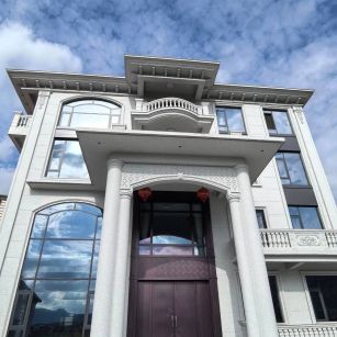 鞍山白麻别墅外墙干挂石材效果示例