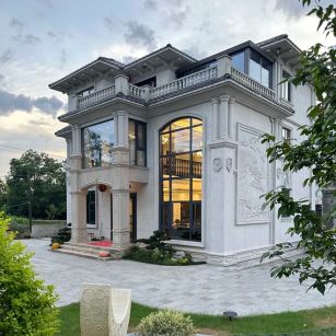 鞍山 白麻花岗岩私人别墅干挂石材豪华定制