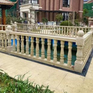 鞍山黄金麻花岗岩石材栏杆，扶手，将军柱，花瓶柱