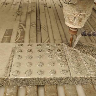 鞍山 芝麻白花岗岩石材盲人石、盲道石、盲点石