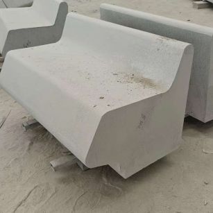 鞍山 芝麻白花岗岩异形坐凳，石凳