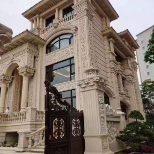 鞍山 黄金麻花岗岩别墅外墙干挂效果展示