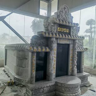 鞍山 芝麻白墓碑效果展示图