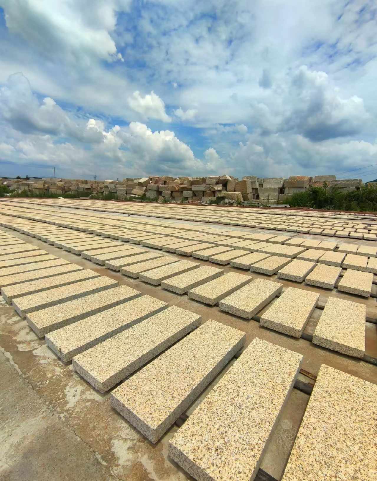鞍山 黄金麻荔枝面花岗岩石材地铺石防护中
