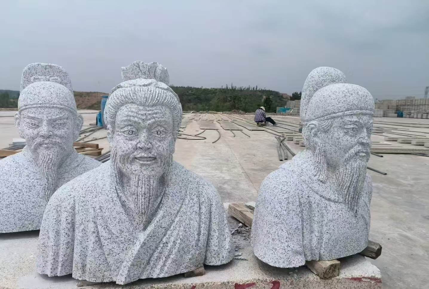 鞍山 白麻花岗岩石材人物立体雕刻